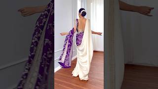 Saree with dupatta drape 🎀 stylingideas sareedraping sareestyling [upl. by Annairba30]