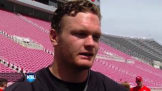 Utah LB Jason Whittingham post practice 842014 [upl. by Dusen206]