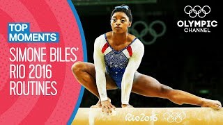 Simone Biles Rio 2016 individual allaround Final routines  Top Moments [upl. by Chaim450]