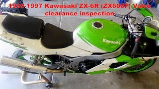 1995 1996 1997 Kawasaki ZX6R ZX600F Valve Clearance Inspection ZX6R [upl. by Ihel]