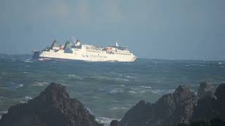 Interislander ferry in rough cook straight crossing [upl. by Annavas]