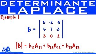 Determinante teorema  regla de Laplace  Ejemplo 1 [upl. by Memory]