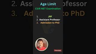 Age Limit in CSIR NET Examination  CSIR EXAM ytshorts shorts csirnet [upl. by Hsirk]