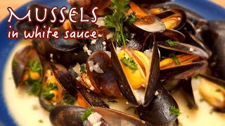 Mussels in creamy wine sauce  白酒忌廉煮青口  配法包 [upl. by Olnay935]