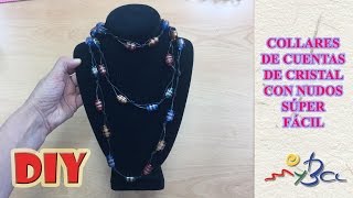 Cómo hacer collares fáciles con nudos y cuentas bonitas de cristal Collares de cuero [upl. by Iilek]