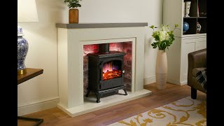 Endeavour Fires Farlington Electric Stove Suite 48’’ in Off White Surround [upl. by Ajroj245]