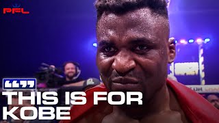 🥹 EMOTIONAL Francis Ngannou interview after defeating Renan Ferreira at battleofthegiants [upl. by Erinn966]