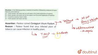 Asseration  Pasteur conied Contagium Vivum Fluidum Reason  Pasteur found that virus infected [upl. by Alyaj]