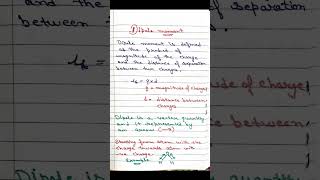 dipole moment class 11dipole moment in chemistryshorts youtubeshorts [upl. by Vasileior]