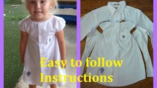 Make A Mens Shirt Into Dress  Video Tutorial [upl. by Dronski144]