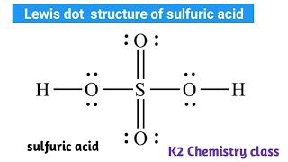 Lewis dot structure for sulfuric acid H₂SO₄ k2chemistryclass lewisstructures lewisdotstructure [upl. by Daberath]