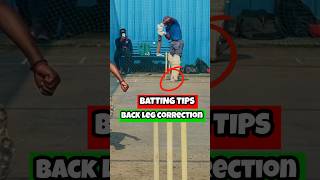 Batting tips  Back leg correction cricket battingtips battingbasics battingtechnique shorts [upl. by Dot]