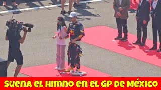 suena el himno mexicano con Checo Perez al frente en la apertura del GP de México Formula 1 [upl. by Gabriell]