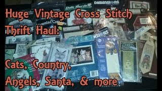 Huge Cross Stitch Haul Vintage 80s 90s Kits [upl. by Lertnahs]