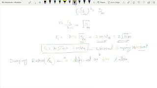 Critical Damping Coefficient and Damping Ratio  Free Vibration of Damped System  DOM [upl. by Theodore]