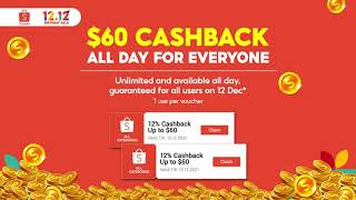 60 cashback all day for everyone this Shopee 1212 Birthday Sale 🎉 [upl. by Lothario]