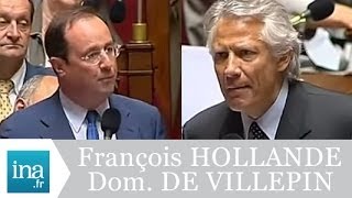 Incident à lAssemblée  Dominique de VILLEPIN et François HOLLANDE  Archive Ina [upl. by Corell752]