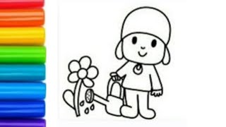 Pocoyo 🫨 cute drawing  easy drawing  pocoyo drawing  pocoyo  colouring ❤💙💚🩵🩷 drawing [upl. by Groot]