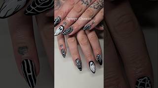 Purple bottomed ghosties👻💜 fyp ghostnails halloweennailshalloween nailartbeetlejuice [upl. by Molini]