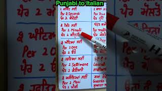 Learn Italian🇮🇹 in Punjabi🤗 ਇਟਾਲੀਅਨ ਸਿੱਖੋ learnialianinpunjabi learnitalian [upl. by Ielerol399]