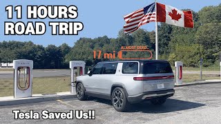 Rivian R1S Roadtrip to Canada with Tesla Superchargers Extreme Range Anxiety [upl. by Amora]