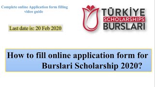 Turkey Burslari online application guide 2020  Step by step instructions [upl. by Anahoj944]