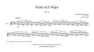 Kreutzer  Etude No 11 in E Major  Violin [upl. by Andromache935]