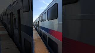 Newark Bound NJT Bombardier Bilevel train entering and leaving Roselle Park [upl. by Ennahgiel]