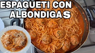 ESPAGUETI CON ALBONDIGAS LA RECETA [upl. by Sigsmond]