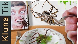 EATING SPIDERS Kluna Tik Dinner  ASMR eating sounds no talk Есть пауки Comiendo SPINNER ESSEN [upl. by Nogam]