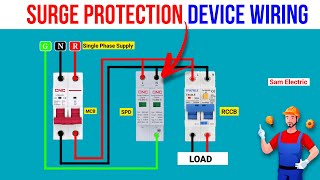 Single Phase Surge Protection Device SPD Wiring Connection l Sam Electric [upl. by Annim]