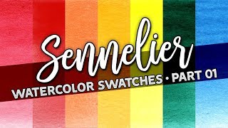 Sennelier Watercolors Part 1 • Swatching Handmade Dot Cards [upl. by Schmitt]