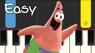 SpongeBob SquarePants The Patrick Star Game  EASY PIANO TUTORIAL [upl. by Maccarthy]