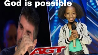 Simon Cowell cries when He heard extraordinary voice singingquotGOD IS POSSIBLEquot by Katy Nichole on AGT [upl. by Naanac]