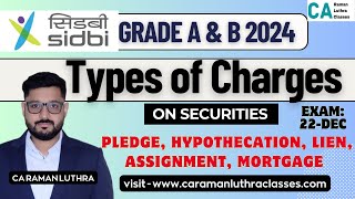 SIDBI Grade A 2024  Stream Specific  Types of CHARGES  Pledge Hypothecation Lien Mortgage [upl. by Artimed]