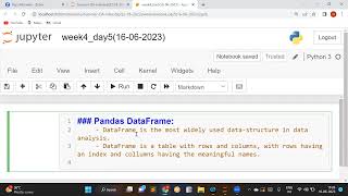 Pandas Dataframe  Python Programming  APSSDC [upl. by Lusar37]