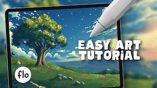 Landscape Painting for BEGINNERS in Procreate  Easy Tutorial [upl. by Weiner320]