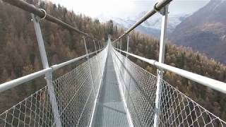 Randa  Hängebrücke  suspension bridge  pont suspendu 2017  360° video [upl. by Eselrahc]