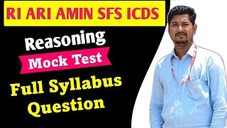 Reasoning Mock Test  RI ARI AMIN SFS ICDS Exam 2024  Selected Questions [upl. by Antonetta]