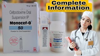 Monocef O 50 syrup review Uses side effects and dose  Cefpodoxime Oral Suspension IP [upl. by Lexis]