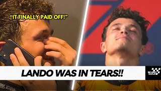 Lando Norris in tears after his family call and congratulates him for his first ever F1 win [upl. by Pansie]