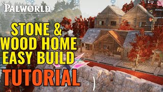 Palword Weekend build Cosy Stone amp Wood Cabin build with Living trees ❤️🏠 COMPLETE TUTORIAL [upl. by Morganne]