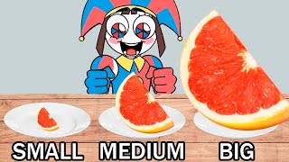 SMALL vs MEDIUM vs BIG FOOD POMNI MUKBANG CHALLENGE ASMR ANIMATION [upl. by Ashman1]