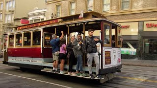 PowellHyde Cable Car 21  Powell St amp Sutter St San Francisco California [upl. by Acinom]