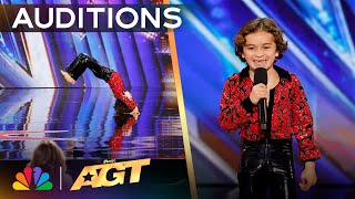 8YearOld Boss Baby Brodys Dance Moves SURPRISE The Judges  Auditions  AGT 2024 [upl. by Akihsal329]