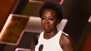 Viola Davis Emotional Best Drama Actress 2015 Emmy Acceptance Speech [upl. by Onaicul]