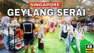 🇸🇬4K  Geylang Serai Extravaganza  Most Popular Night Market in Singapore 🍡🍔🌮 [upl. by Thaine]