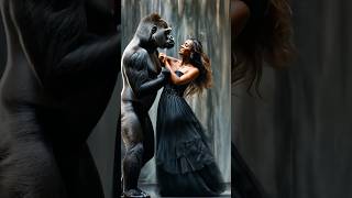 The Woman Performs a Fusion with the Gorilla americagottalent talent agt shorts [upl. by Oehsen]