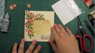 How to make a window lattice card with poinsettia flowers  christmas card [upl. by Htbazile]