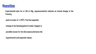 Find the expected change in the freezing point of water [upl. by Anyela]